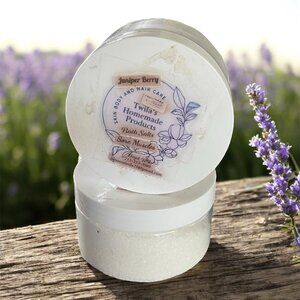Twila's homemade bath salts in a variety of scents, including juniper berry